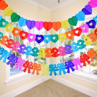 3m Paper Butterfly Heart Train Balloon Garland Flower Banner Pull Flag Happy Birthday Wedding Party Favor Baby Shower Curtain