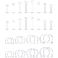 Clear Piercing Retainers Flexible Cartilage Helix Daith Rook Tragus Earring Bioflex Plastic Nose Septum Lip Eyebrow Rings