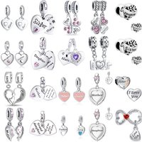 New Fashion 925 Sterling Silver Mother's Day Mom Daughter DIY Fine Beads Fit Original Pendant Women Bracelet Accessories Gift image 4