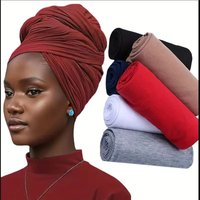 Elastic Knitted Headscarf Turban Elastic Headscarf Solid Color Super Soft Ultra Long Breathable Headband Women's Casual Breathab