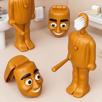 Italian Brainrot Tung Tung Tung Sahur Anime Children's Toothbrush Soft Nylon Bristles Travel-Friendly Funny Teeth Brush Toy