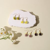 A pair of fresh and transparent faux fruit and grape resin earrings with a sweet and cute design are suitable for daily wear