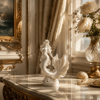 Art Crafts 3D Printed Mermaid Statue Sculpture Fairy Home Decoration Ocean Theme Mermaid Ornaments Office