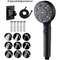 Filter 9 Modes Adjustable Shower High Pressure Shower Head with Hose Water Saving One-Key Stop Spray Nozzle Bathroom Accessories