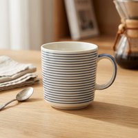 Vintage Blue Stripe Ceramic Coffee Mug Nordic Minimalist Porcelain Tea Cup Striped Water Mug Home Office Gift Cup