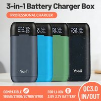 18W 18650 Battery Charger Case DIY Power Bank Box Portable QC3.0 PD Fast Charging Case for 18650 21700 20700 Lithium Batteries