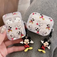 Cartoon Mickey Protective Earphone Cover for Airpods Pro3 with Keychain for Airpods Pro2 Pro 4 3 2 1 Case Fundas
