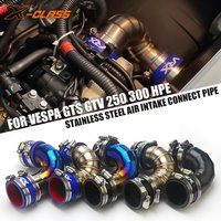 Für Vespa GTS GTV 250 300 HPE Edelstahl-Motorluftansaugverbindungsrohr Hochleistungs-Drosselklappeneinlass-Schlauchverbindung