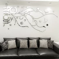 Mirror Flower Rattan Acrylic 3D Wall Stickers, Living Room, Bedroom, DIY, Home Decor, Hot Sale