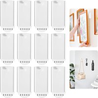 12Pcs Strong Adhesive Photo Frame Hook No Drilling Picture Frame Hanger Seamless Oil Painting Mirror Wall Holder Removable Hook
