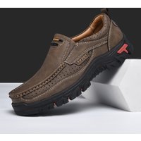 2025 Handmade Shoes Genuine Leather Casual Shoe for Men Flat Platform Walking Outdoor Footwear Loafers Large Size 50