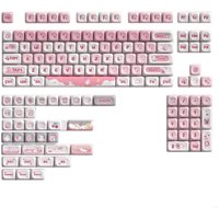 D7YC Cartoon Rabbit Themed 138Keys Keycaps Dye Subbed Keycap For Mechanical Keyboards