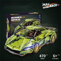 Technical Super Racing Car Model Building Blocks Automobile Pull Back DIY MOC Vehicle Bricks Children Construction Toys