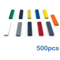 500pcs DIY Building Blocks Smooth 1x4 Dots Thin Figure Bricks Educational Creative Size Compatible With 2431 Toys for Children