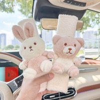 Cute Plush Bear Rabbit Car Seat Belt Auto Safety Shoulder Strap Pad Comfort Anti-rub Protector Vehicle Interior Accessory