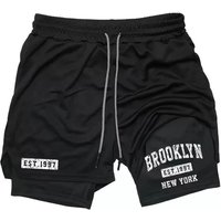 High Elasticity for Men's Summer Breathable Mesh Shorts 2-in-1 Quick-dry Double-decker Breathable Fashion Moisture Absorbing