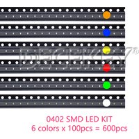 600pcs=6colors x 100pcs 5050 5730 1210 1206 0805 0603 0402 SMD LED Diode Kit Red / Green / Blue / White / Yellow/ Orange