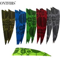 50Pcs 3 Zoll Pfeil Federn Schild Cut Befiederungen Türkei Federn Befiederung Ziel Muster Jagd Schießen DIY Zubehör