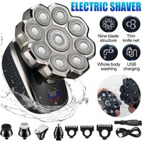 9D Floating Electric Shavers for Men Bald Head IPX5 Waterproof Electric Razor Wet/Dry Shaving with Grooming Kit with LED Display