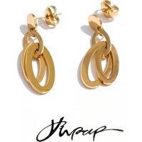 Yhpup Stainless Steel Layered Oval Drop Earrings for All Occasions Waterproof Daily Popular Charming Jewelry