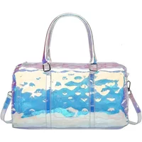 Large Capacity Colorful Bright Travel Bag Women Fashion Chic Laser Transparent New Handbag Trendy Casual Shoulder Crossbody Bag
