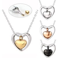 Heart Urn Cremation Pendant Neckalce for Women Men Stainless Steel Hollow Heart Love Jewelry for Ashes Keepsake Waterproof