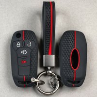 Keychain Protection For Ford Mustang Fusion Explorer Ka Focus S-MAX Fiesta 4 Buttons Silicone Car Key Case Cover Accessories