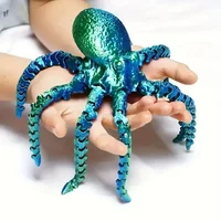 3D Printed Octopus Movable Flexible Joints Fidget Toy Home Office Desktop Ornament Ocean Animal Decor New Year Gifts