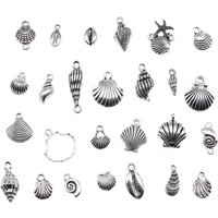 20pcs Antique Silver Color Shell & Conch Charms For Jewelry Making