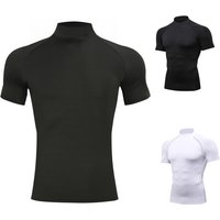1pcs Men T-Shirts Running Shirt Boys Basketball Shirts Men's Jersey Sportswear Mens Jogging Quick Dry Mock Neck Fitness Tops