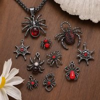 5pcs Dark Gothic Retro Black Spider Pendant Y2K Chams for DIY Personalized Necklace Earrings Keychain Jewelry Accessory Handmade