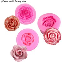 DIY 3D Rose Silicone Cake Mold Flower Fondant Mold Cupcake Candy Chocolate Decoration Baking Tool Clay Plaster Molds