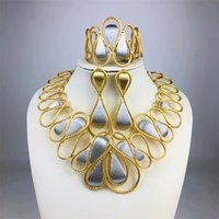 ESALE Classic Fashion Design Jewelry Set For Women Fashion 18K Gold Plated Full Set Jewelry Necklace Earrings Bracelet And Ring image 3