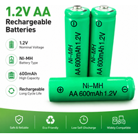 600mAh 1.2V NiMH Rechargeable AA Batteries Long Lasting Power For Solar Lamp LED Torch Electric Shaver Wireless Mouse Mic