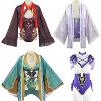 Miss Hina Lisa Hutao Raiden Shogun Swimming Suit Costume Swimsuit Game Anime Cosplay Women Sexy Bikini Bathing Suit Swimwear cos