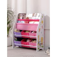 BonChoice Children Sling Bookshelf with 6 Drawers, Easy-to-Reach Storage for Books and Toys, Kids Book Rack Storage