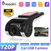 Podofo Car DVR Camera USB Full HD1080P ADAS Dash Cam Video Recorder Night Vision for Multimedia Android Player Navigation