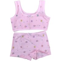 Girls Training Bra Set - Children's Pink Purple White Breathable Underwear for Teen Girls Growing Sizes 130-150