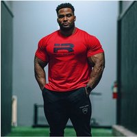 IR Series Hard Core Short Sleeve T-shirt Sport Print Round Neck Simple Sweat Absorbent Fitness Men's Clothing Training Loose