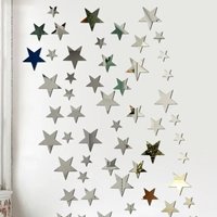 20pcs/1set Star Wall Sticker 3D Acrylic Irregular Mirror Vanity Living Room Decoration Cartoon Wall Stickers for Room Home Decor