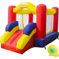 Outdoor Bounce House with Slide Inflatable Bouncer Backyard Playground Sets with Blower, Dart Target Game for Kids 6.6x9.6x5.8ft