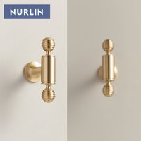 Nurlin French Luxury Solid Brass Cabinet Furniture Drawer Cabinet Door Handle Round Knobs T-Bar Wardrobe Pull