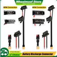 5 Pin 6 Pins Golden Discharge Port Connector Set with 50A External Fuse for Hailong Ebike Down Tube Battery and Base Plate