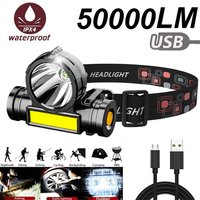 Super Rechargeable Headlight Cob Rechargeable Head-mounted Flashlight Led Fishing Waterproof Rechargeable Strong Headlight
