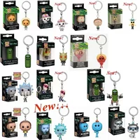 FUNKO Pocket New Rick HOLOGRAM Space Morty Pickle Rick in Rat Suit Rick CLONE Keychain Figure Toys Mr. Meeseeks Snowball Toy