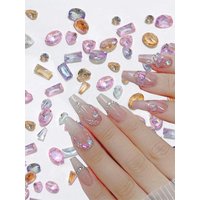 50PCS Sparkle Translucent Colorful 5A Mini Zircon Nail Charms Horse Eye/Water Drop Mix Shapes Nail Rhinestones Decor Manicure *^