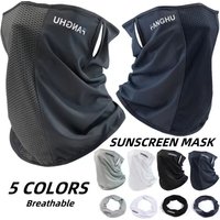 Summer UV Cycling Sunscreen Ice Silk Mask Face Cover Neck Wrap CoverProtection Sunscreen Mask Face Scarf Breathe Traceless Thin