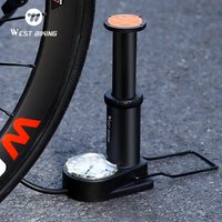 WEST BIKING 140PSI Foot Pump With Gauge Portable Bicycle Tire Inflator Motorcycle E-bike Bike Pump MTB Road Bike Accessories
