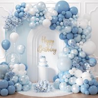 Dusty Pearl Blue White Latex Balloons Garland Arch Kit for Bridal Shower Babyshower Birthday Wedding Party Decorations Supplies