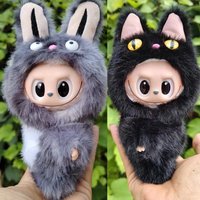 New For Cloth 17cm Labubu Mini Plush Doll Clothing Set Cute Suit Cartoon Vinyl Doll Kpop Idol Doll Clothing Accessories